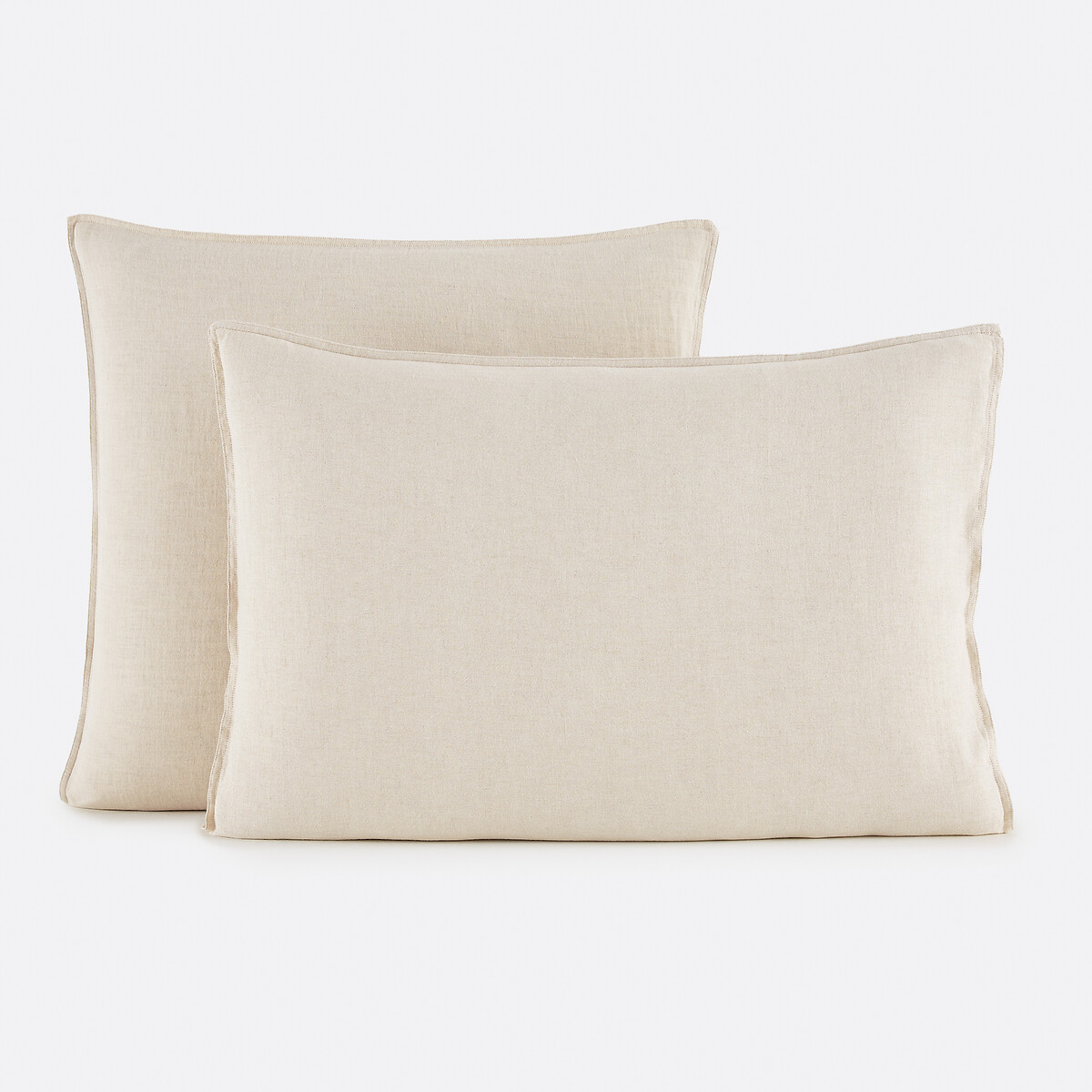 Μονόχρωμη μαξιλαροθήκη από προπλυμένο βαμβάκι λινό 50x70 cm