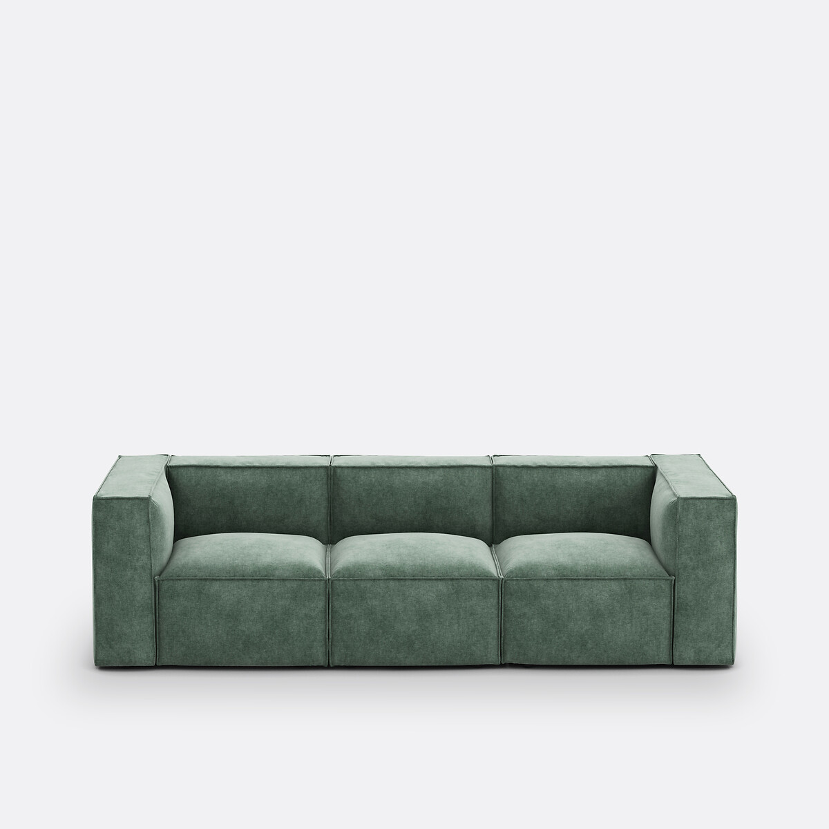 Τριθέσιος καναπές με βελούδινη ανάγλυφη ταπετσαρία, Seven