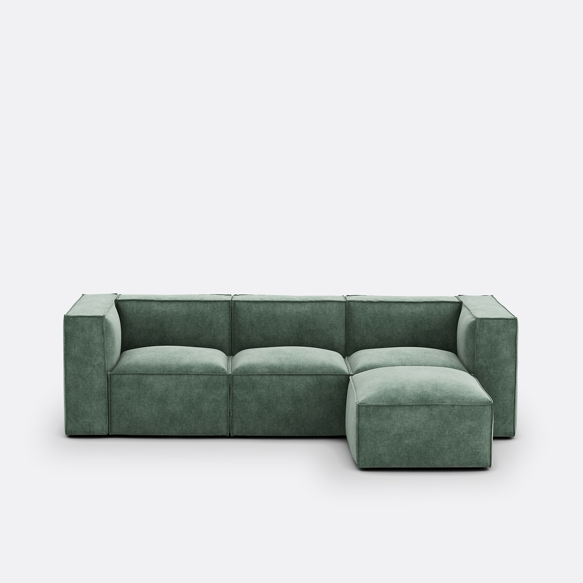 La Redoute Interieurs Σύνθεση καναπέ 3 θέσεων και ταμπουρέ με vintage βελούδινη ταπετσαρία