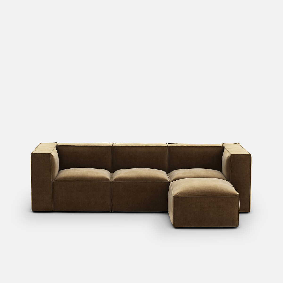 La Redoute Interieurs Σύνθεση καναπέ 3 θέσεων και ταμπουρέ με vintage βελούδινη ταπετσαρία