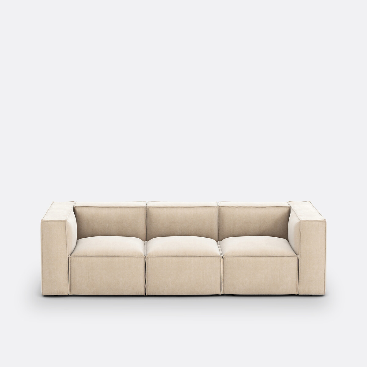 Σύνθεση καναπέ 3 θέσεων με vintage ταπετσαρία από βελούδο κοτλέ Μ95xΠ270xΥ71cm