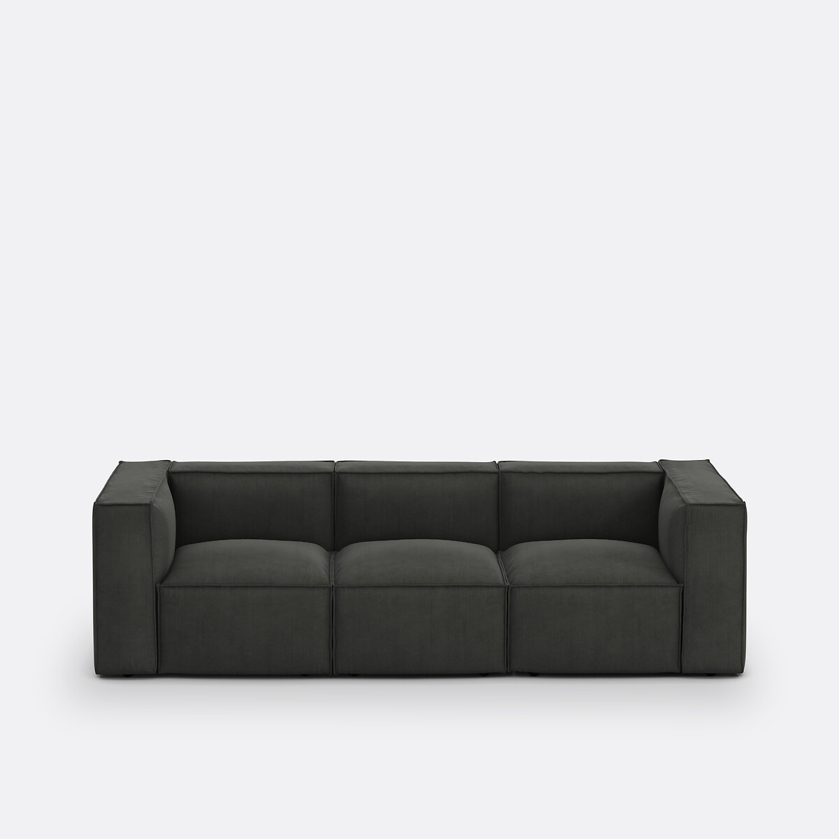 Σύνθεση καναπέ 3 θέσεων με ταπετσαρία από βελούδο κοτλέ Μ95xΠ270xΥ71cm