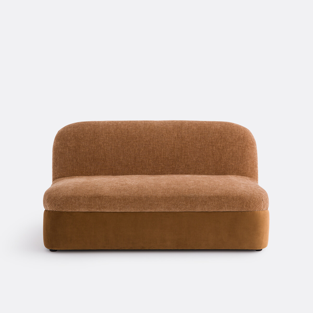 Διθέσιος καναπές χωρίς μπράτσα με ταπετσαρία από βελούδο κοτλέ Μ100xΠ146xΥ76cm