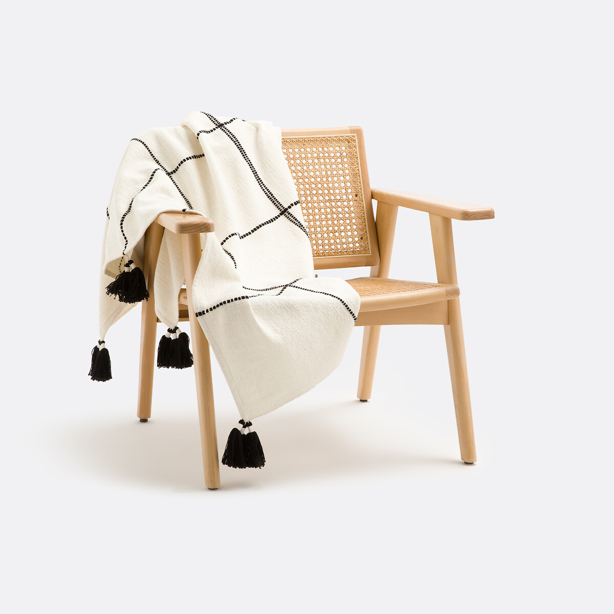 La Redoute Interieurs Ριχτάρι με φουντίτσες 130x170 cm