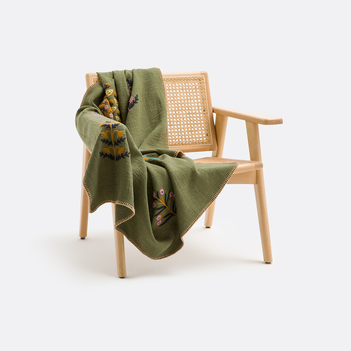 La Redoute Interieurs Ριχτάρι με φλοράλ κέντημα 130x170 cm