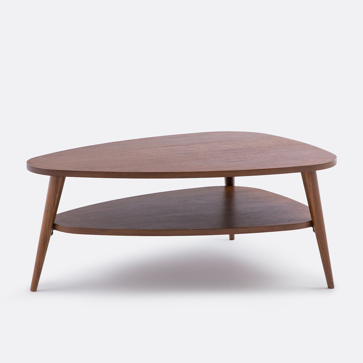 Χαμηλό τραπεζάκι vintage με διπλή επιφάνεια από ξύλο καρυδιάς, Quilda