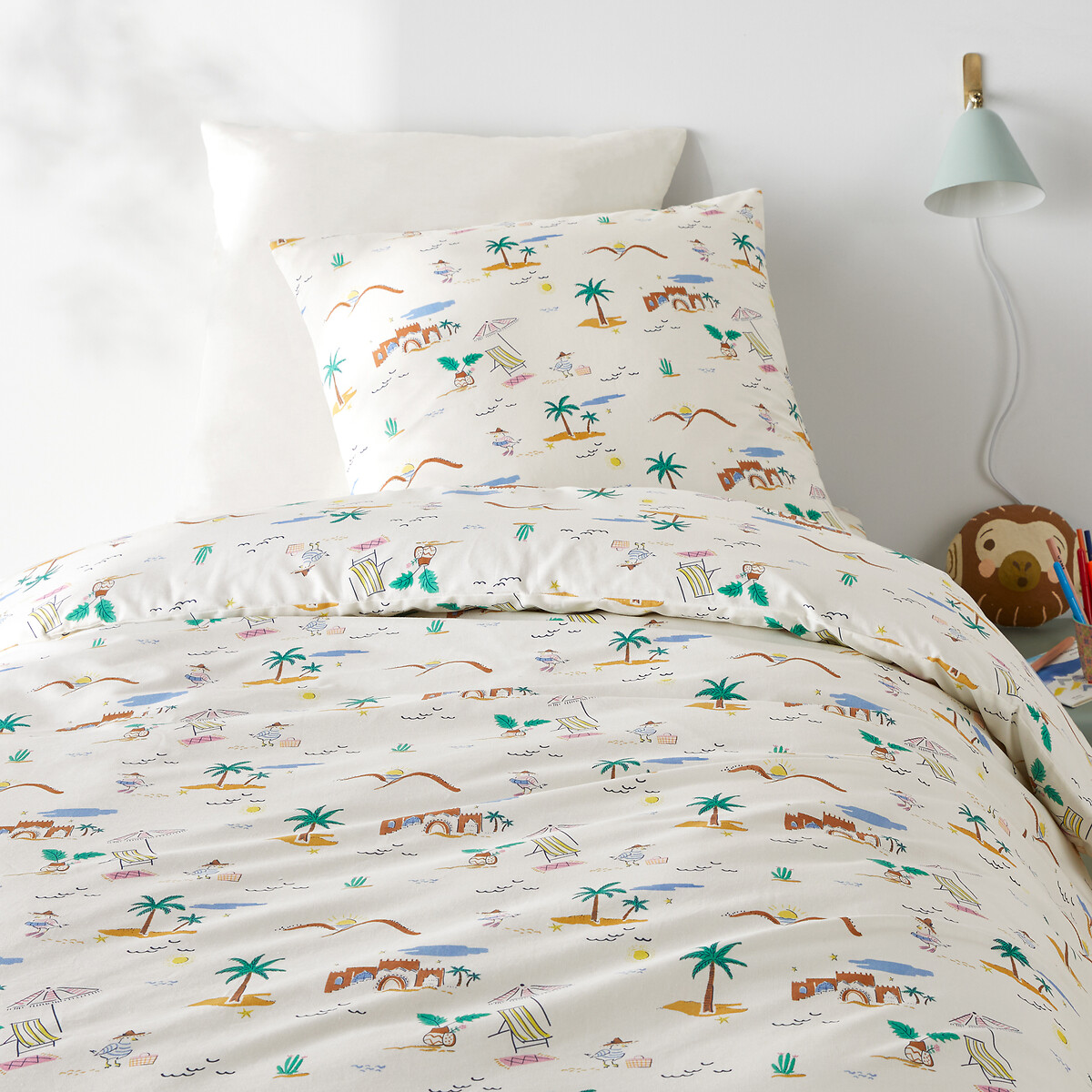 La Redoute Interieurs Σετ παπλωματοθήκης από 50% ανακυκλωμένο βαμβάκι με τετράγωνη μαξιλαροθήκη 140x200 cm