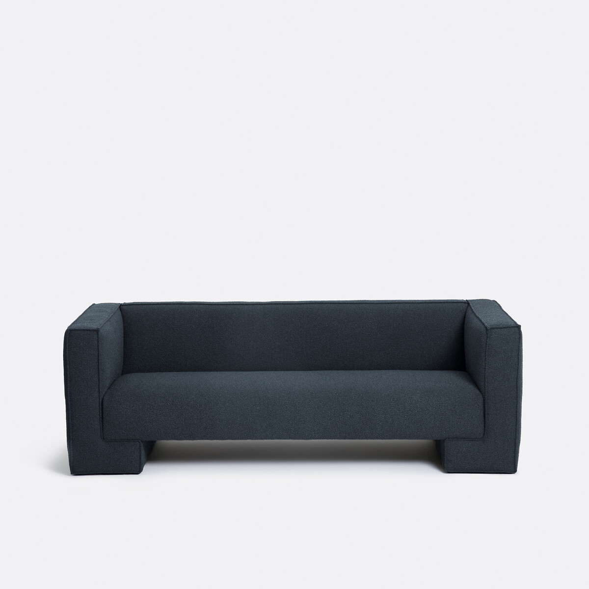 Τριθέσιος καναπές με μπουκλέ ταπετσαρία Μ90xΠ214xΥ70cm