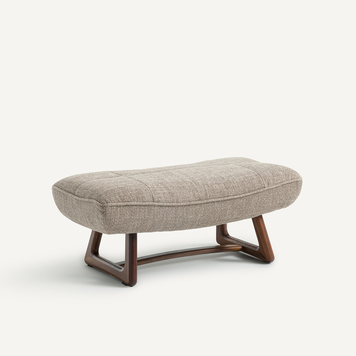 Υποπόδιο από ξύλο καρυδιάς και μελανζέ ταπετσαρία