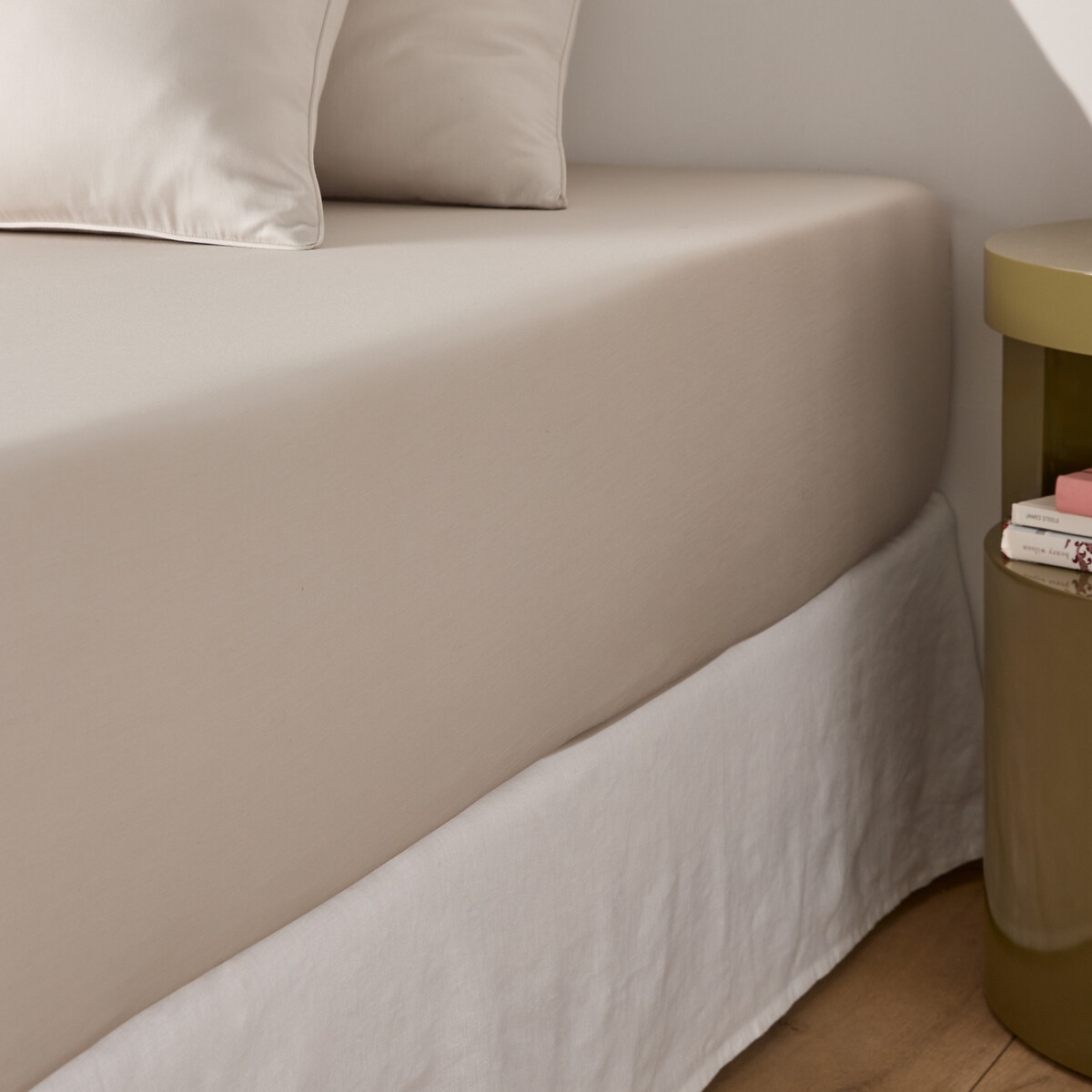 Σεντόνι με λάστιχο από βαμβακερό σατέν με γύρισμα 30 εκ. 90x190 cm