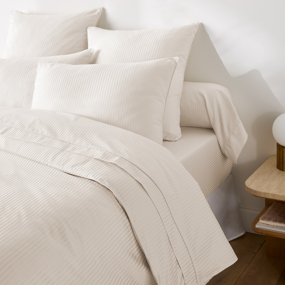 Παπλωματοθήκη από βαμβακερό σατέν με ρίγες στην ύφανση 140x200 cm