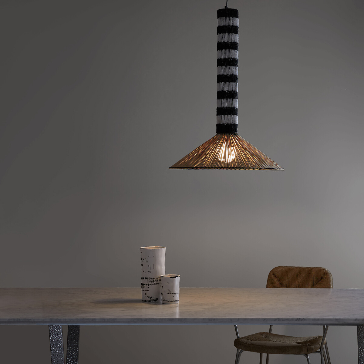 OTTO STUDIO FOR AM.PM Φωτιστικό οροφής από πλεγμένο χαρτί και μπαμπού