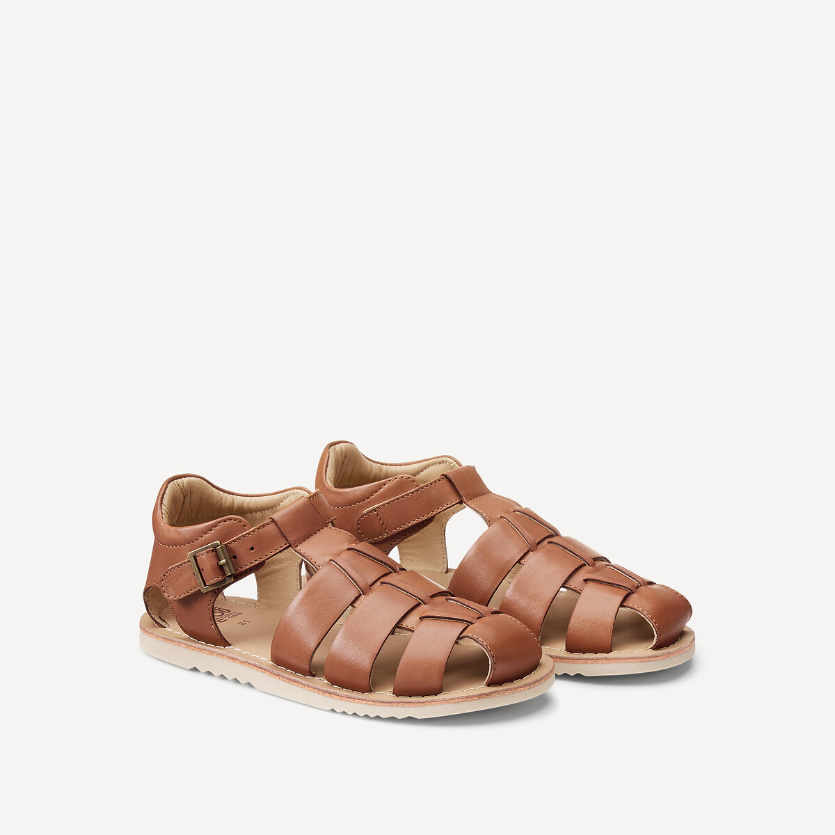 La Redoute Collections Δερμάτινα πέδιλα με κλειστή φτέρνα