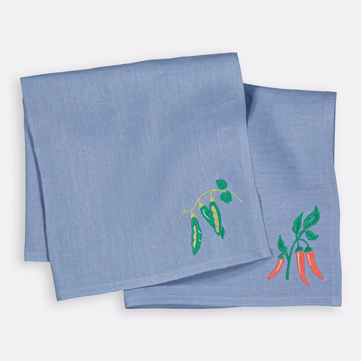 Σετ 2 πετσέτες φαγητού από κεντημένο λινό 45x45 cm