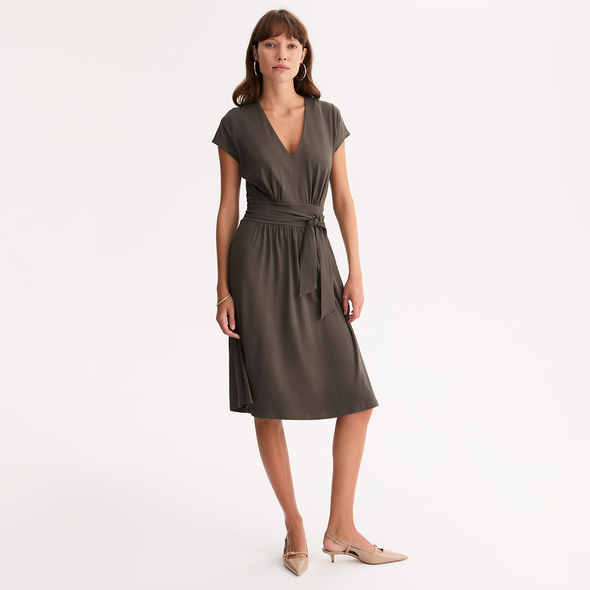 ANNE WEYBURN Κοντομάνικο μίντι φόρεμα σε εβαζέ γραμμή