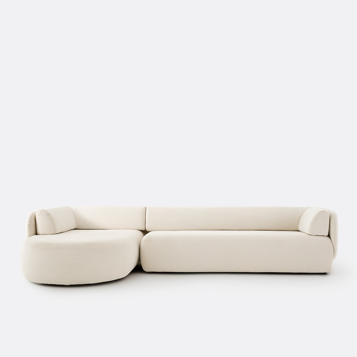 Γωνιακός αριστερός καναπές με χοντρή βελούδινη ταπετσαρία Μ170xΠ325xΥ71cm