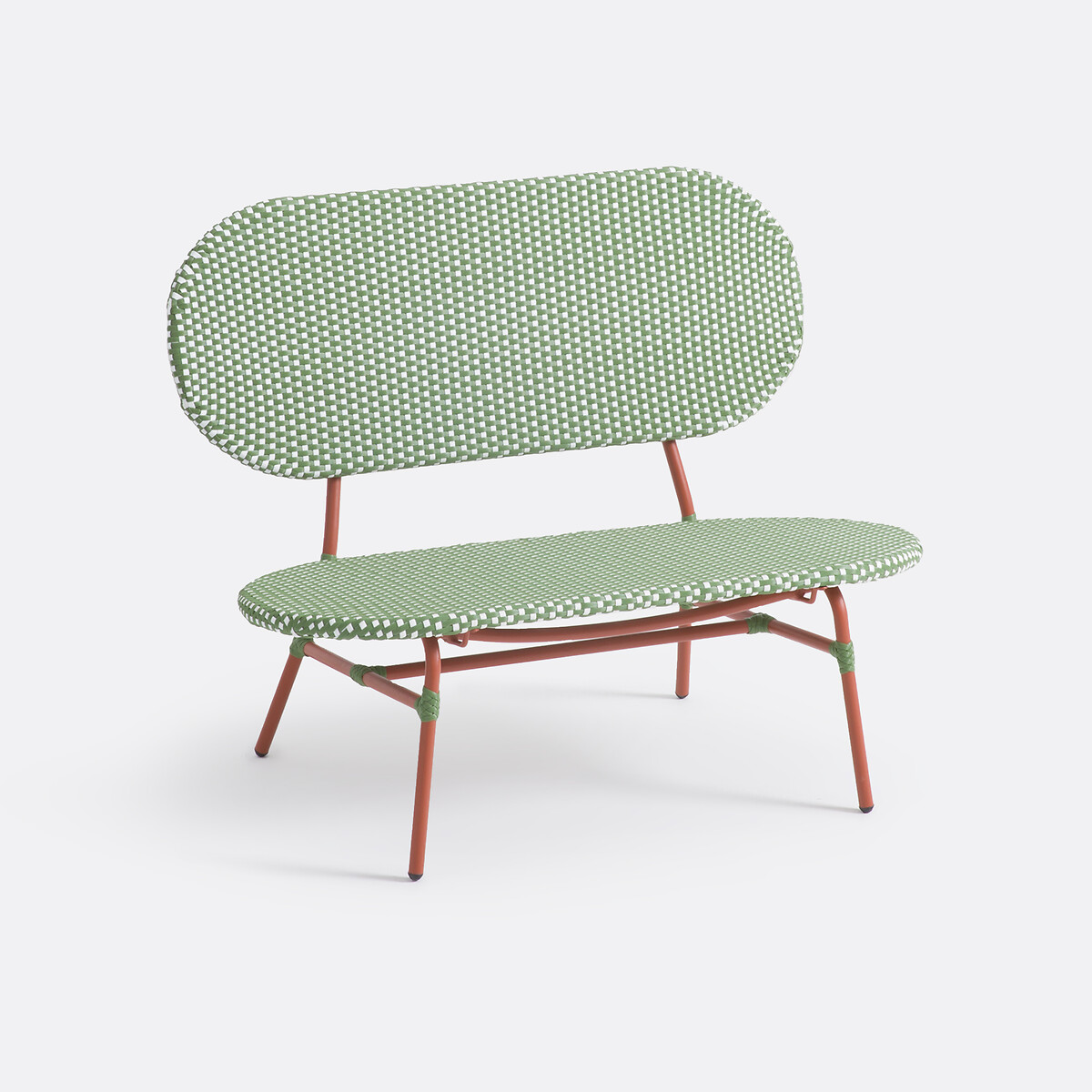 La Redoute Interieurs Παγκάκι κήπου από μέταλλο και πλεγμένη ρητίνη Π108xΥ91cm