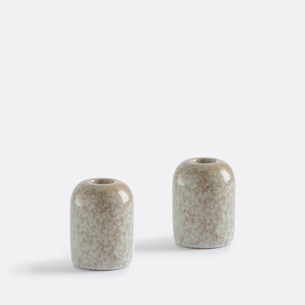 Σετ 2 κεραμικά κηροπήγια με εφυάλωση