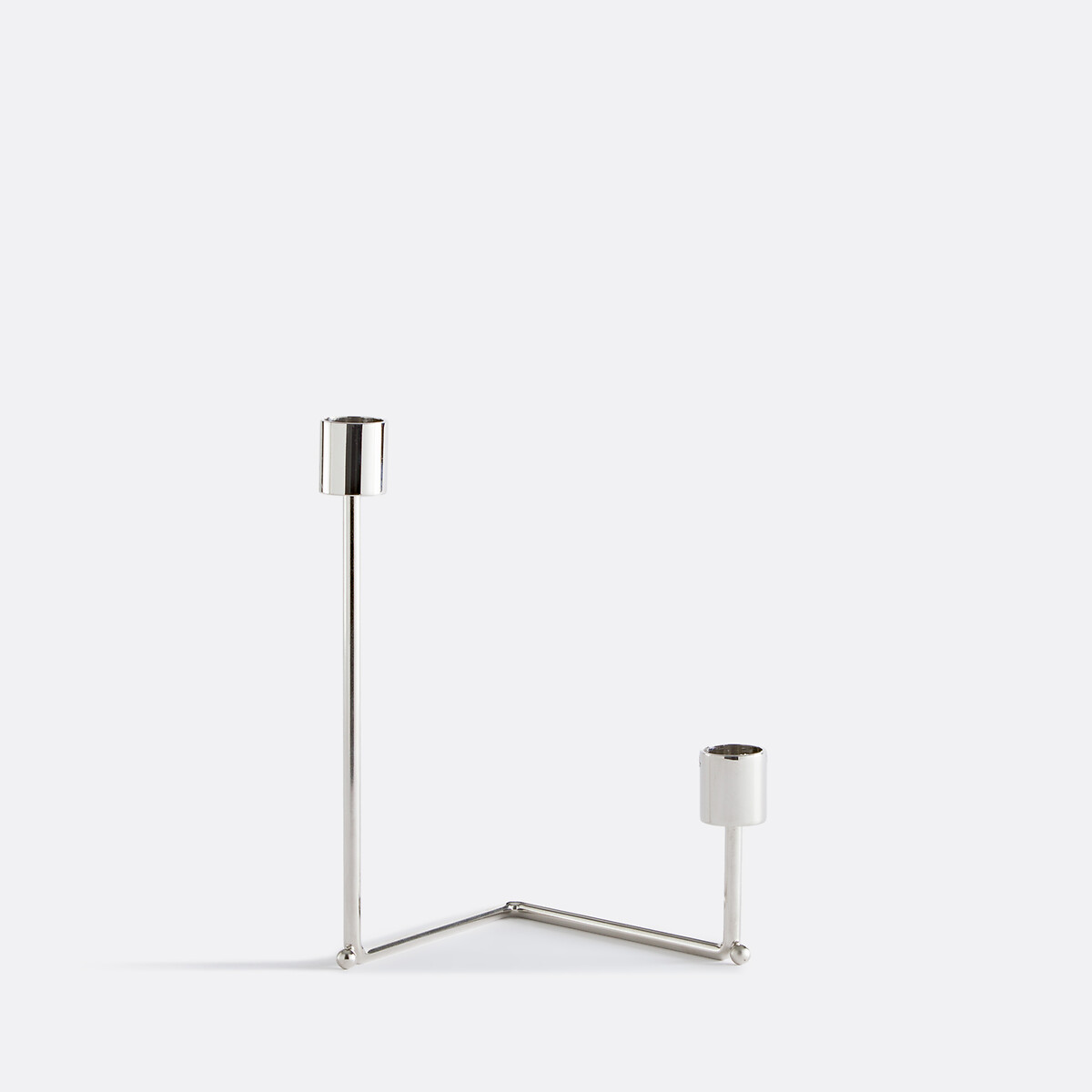 Διπλό κηροπήγιο από χρωμέ μέταλλο Μ11xΠ15xΥ21cm