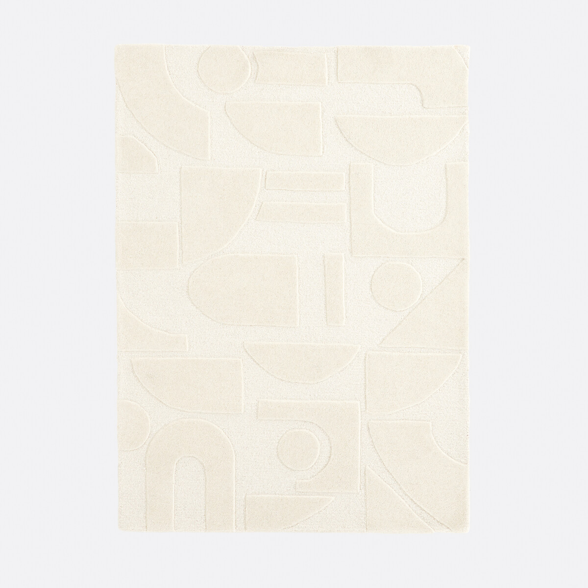 Χαλί με γεωμετρικά ανάγλυφα μοτίβα από 100% μαλλί 120x170 cm Μ120xΠ170cm