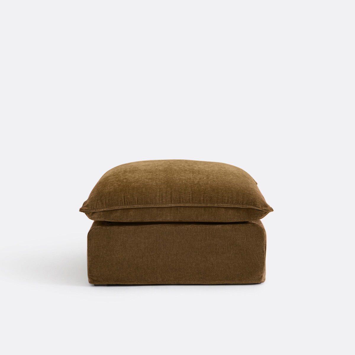 La Redoute Interieurs Ταμπουρέ με μελανζέ ταπετσαρία από πολυέστερ Μ96xΠ96xΥ53cm