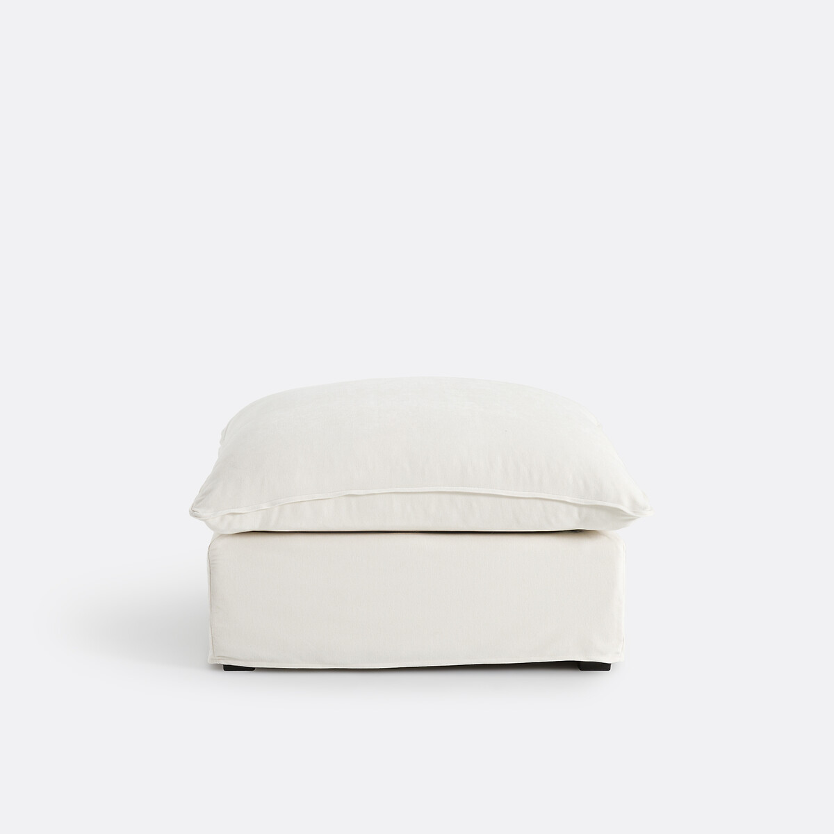 Ταμπουρέ με μελανζέ ταπετσαρία από πολυέστερ Μ96xΠ96xΥ53cm