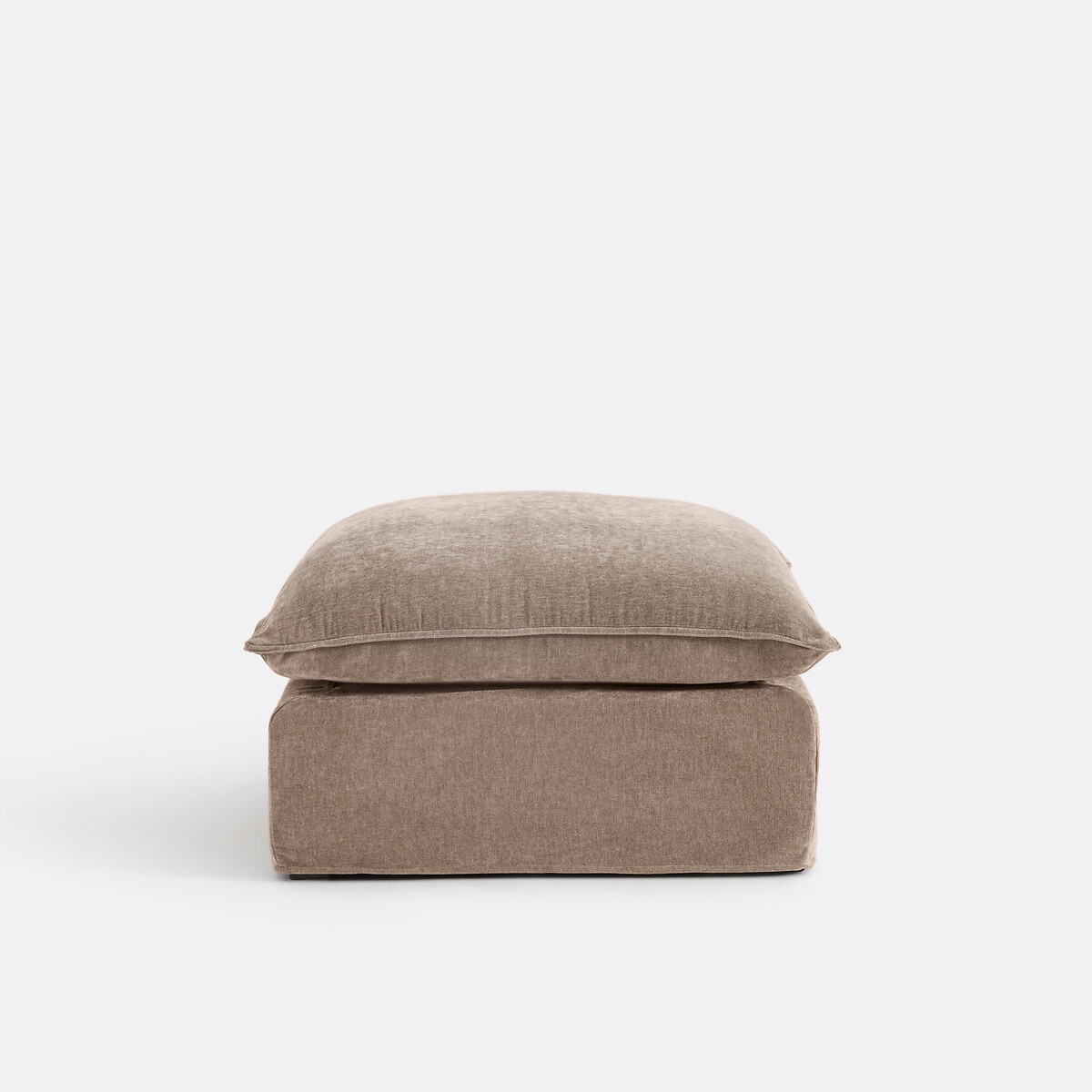 Ταμπουρέ με μελανζέ ταπετσαρία από πολυέστερ Μ96xΠ96xΥ53cm