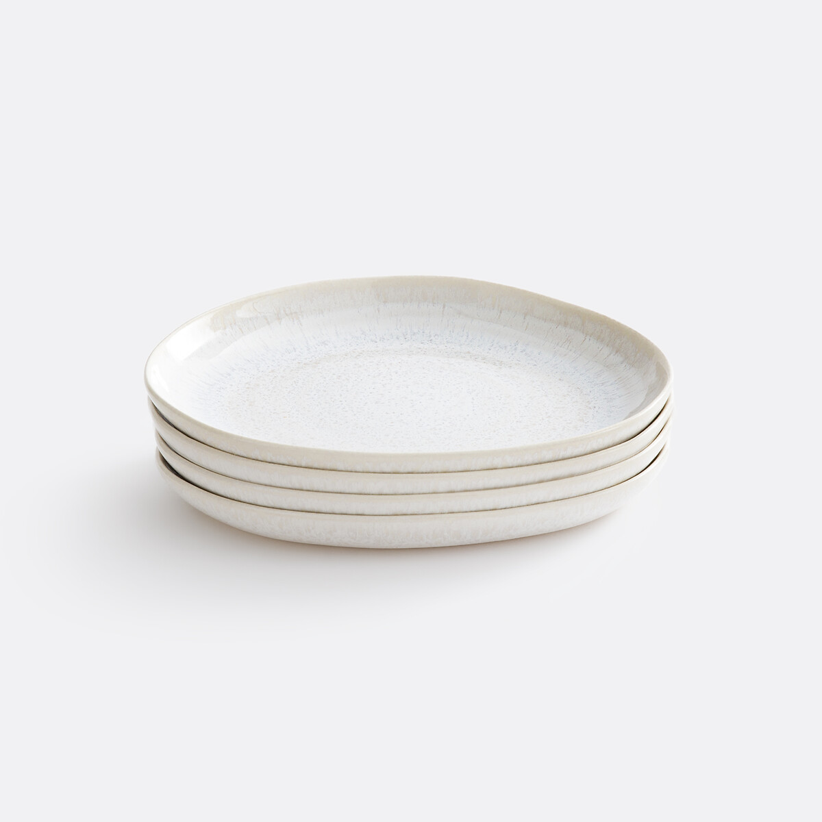 Σετ 4 κεραμικά περλέ πιατάκια γλυκού Μ19xΠ22xΥ2cm