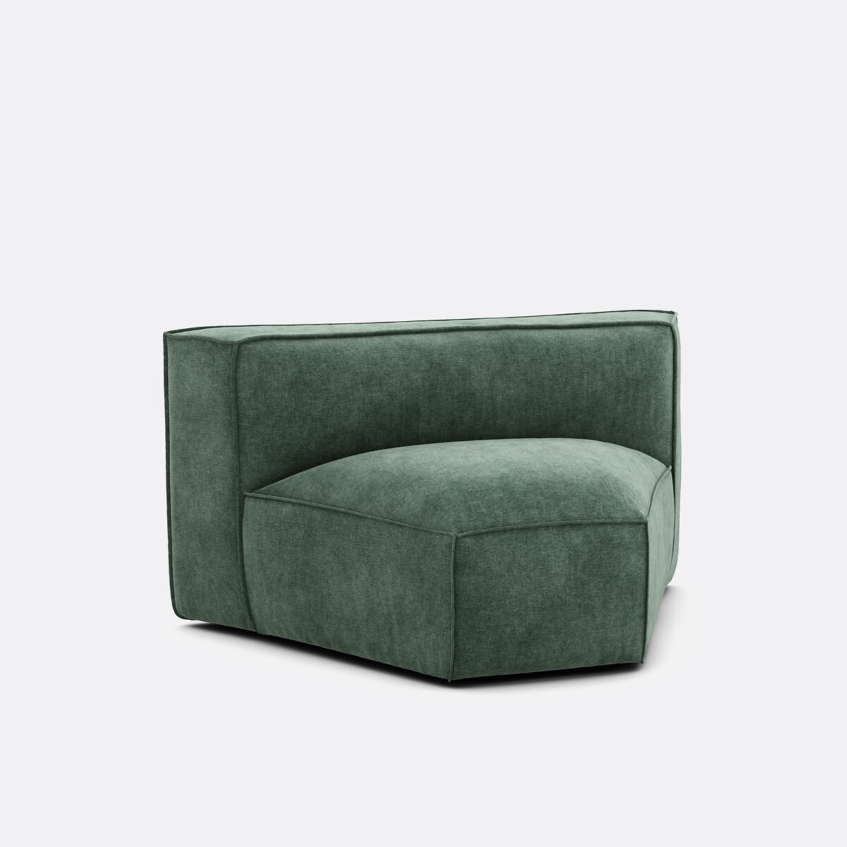 Γωνιακή πολυθρόνα με βελούδινη ανάγλυφη ταπετσαρία, Seven