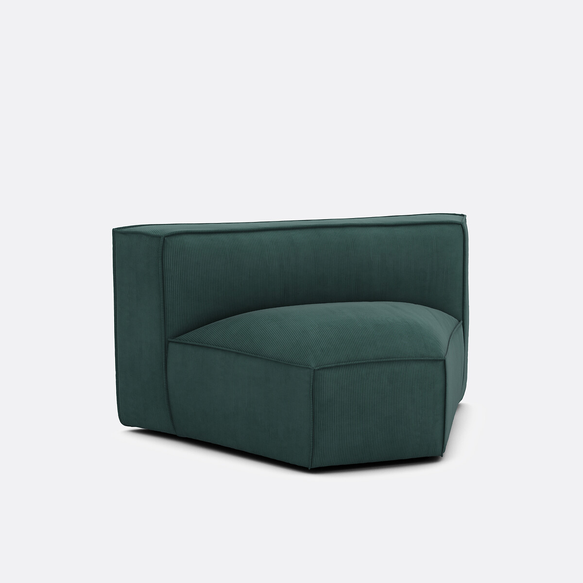 Γωνιακή πολυθρόνα με ταπετσαρία από βελούδο κοτλέ, Seven