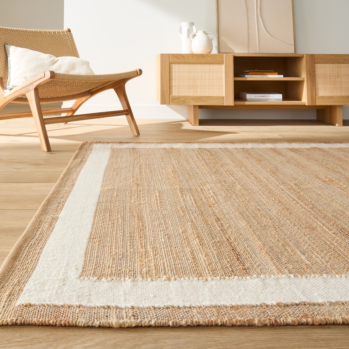 Χαλί από γιούτα και μαλλί με μπορντούρα 120x170 cm Μ120xΠ170cm