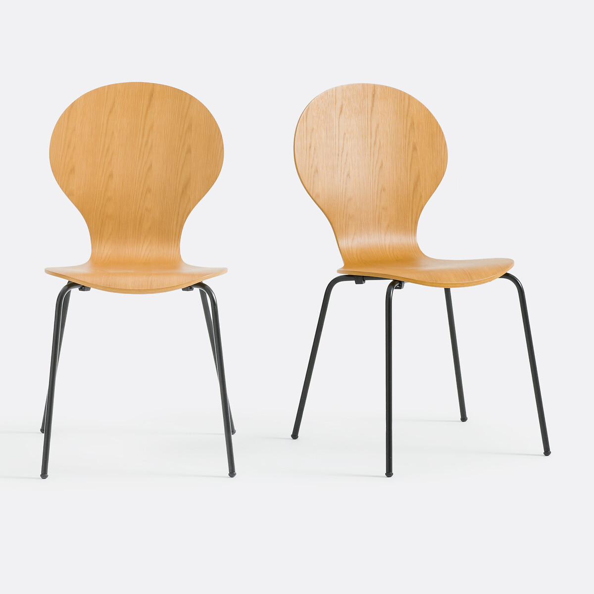 Σετ 2 στοιβαζόμενες καρέκλες Μ46xΠ52xΥ86cm