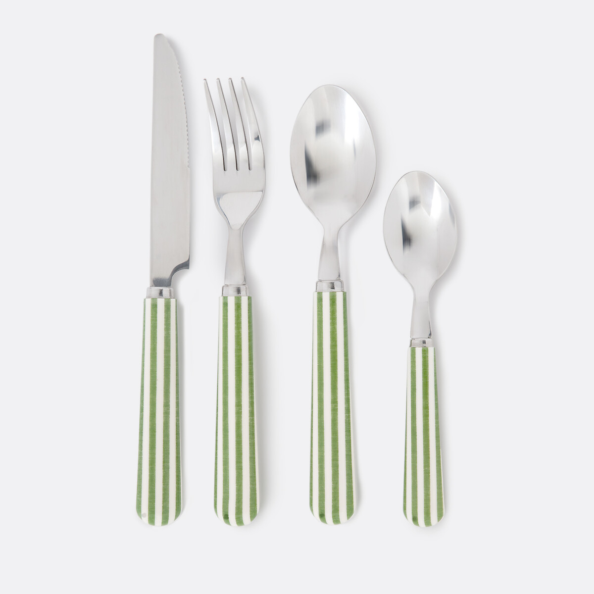 La Redoute Interieurs Σετ 16 μαχαιροπίρουνα με ριγέ λαβή