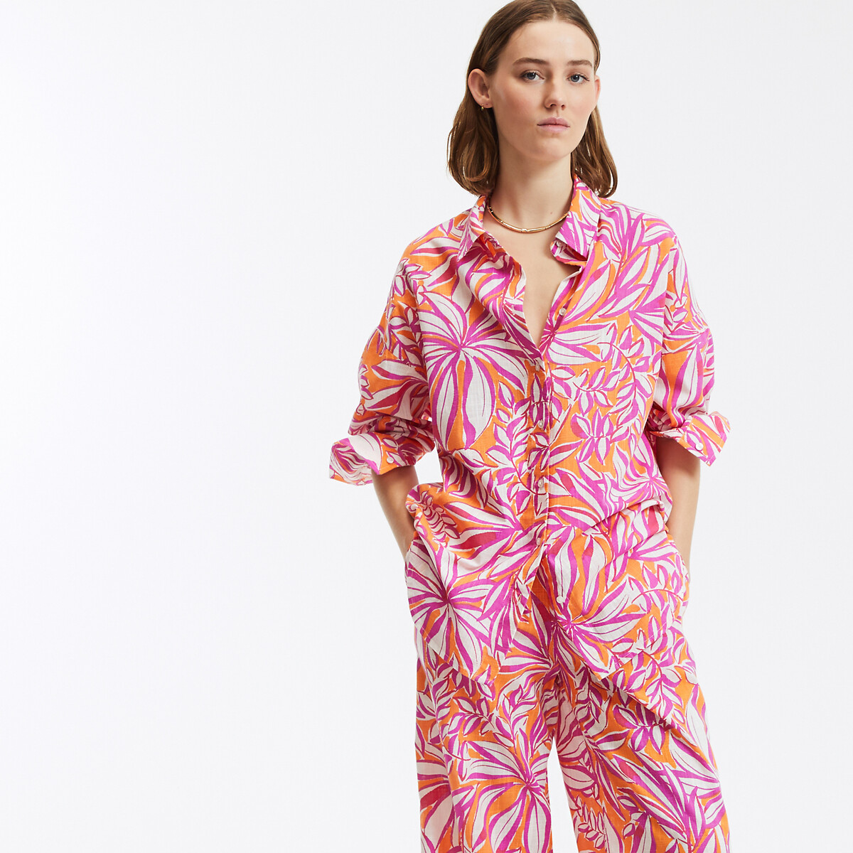 La Redoute Collections Εμπριμέ πουκάμισο oversize Signature