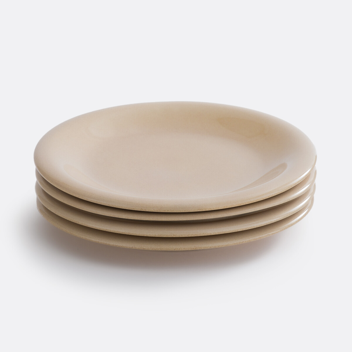 Σετ 4 κεραμικά ρηχά πιάτα με εφυάλωση Υ3cm