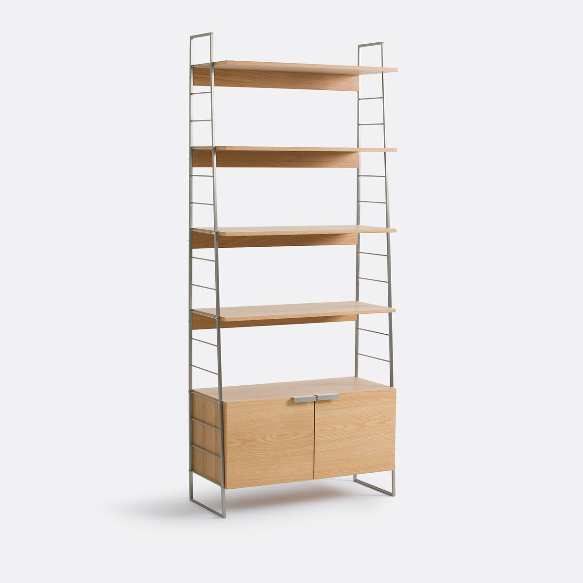 Ραφιέρα από βελανιδιά και χρώμιο, ύψους 190 εκ., Watford