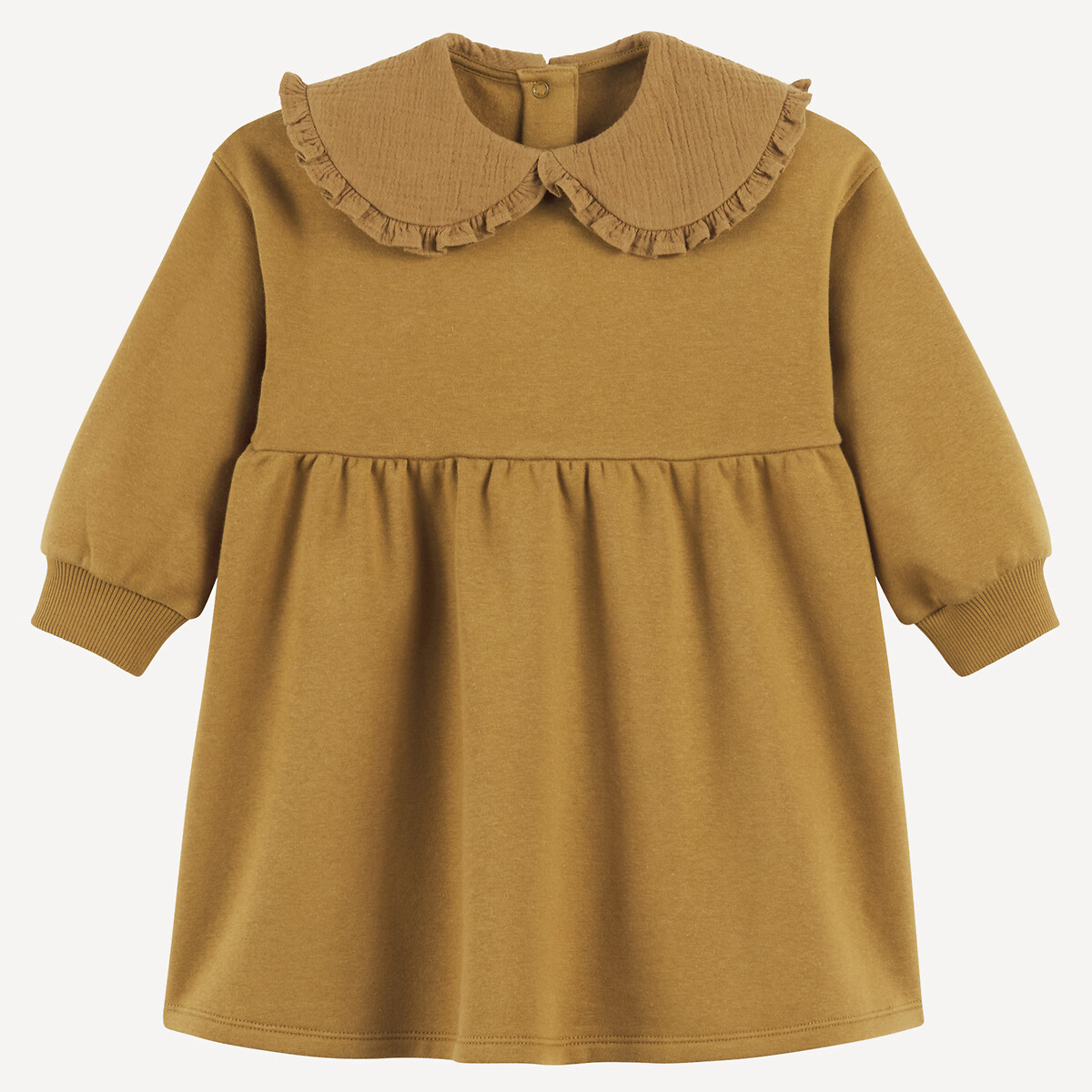 La Redoute Collections Φόρεμα φούτερ με γιακά από βαμβακερή γάζα