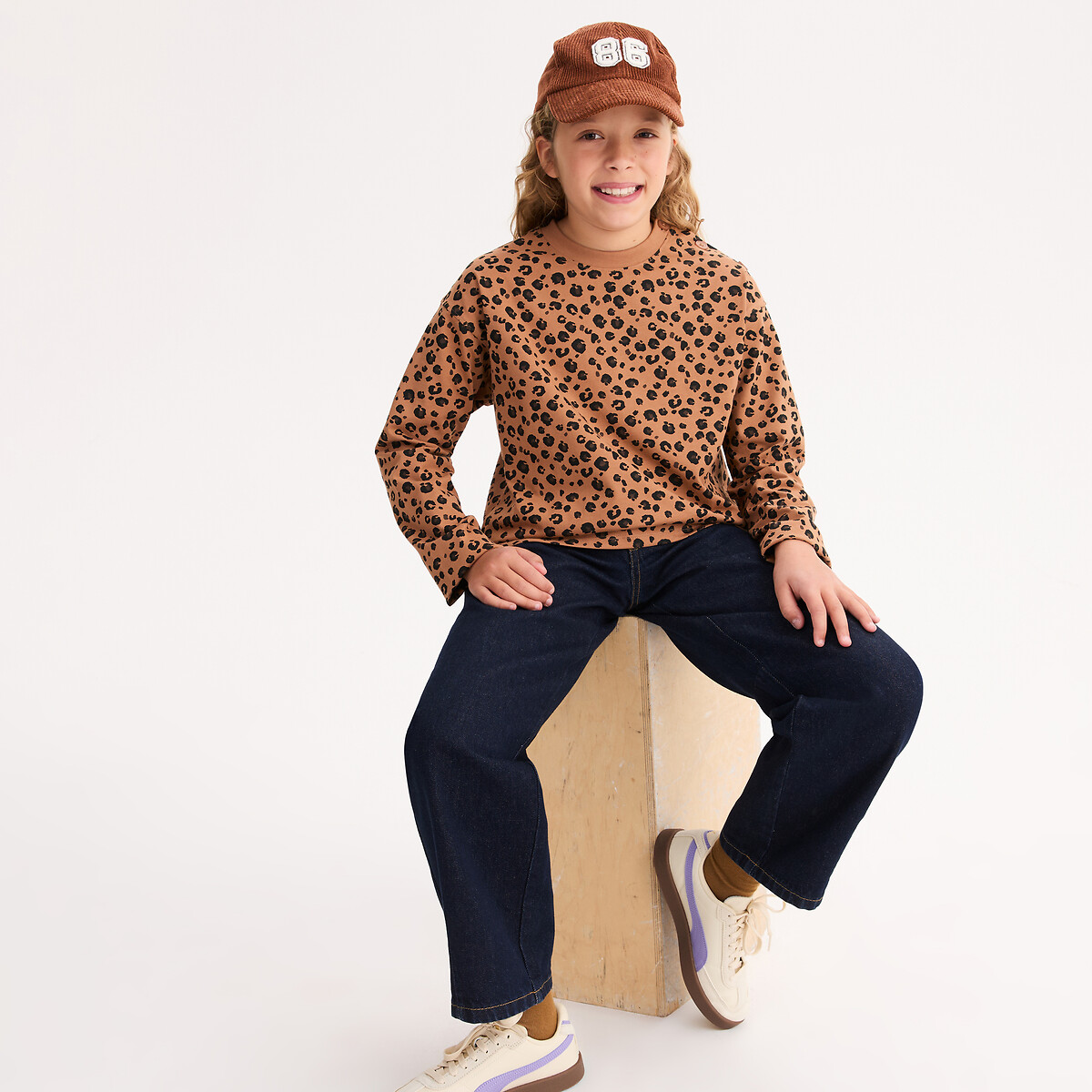 La Redoute Collections Μπλουζάκι με μακριά μανίκια και λεοπάρ σχέδιο