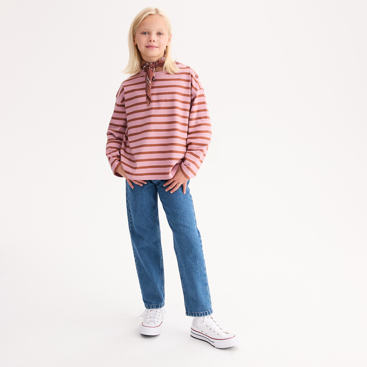 La Redoute Collections Μπλουζάκι με μακριά μανίκια και ρίγες