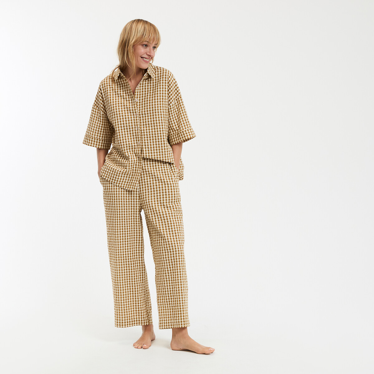 La Redoute Collections Πιτζάμα seersucker με υφαντό καρό Vichy