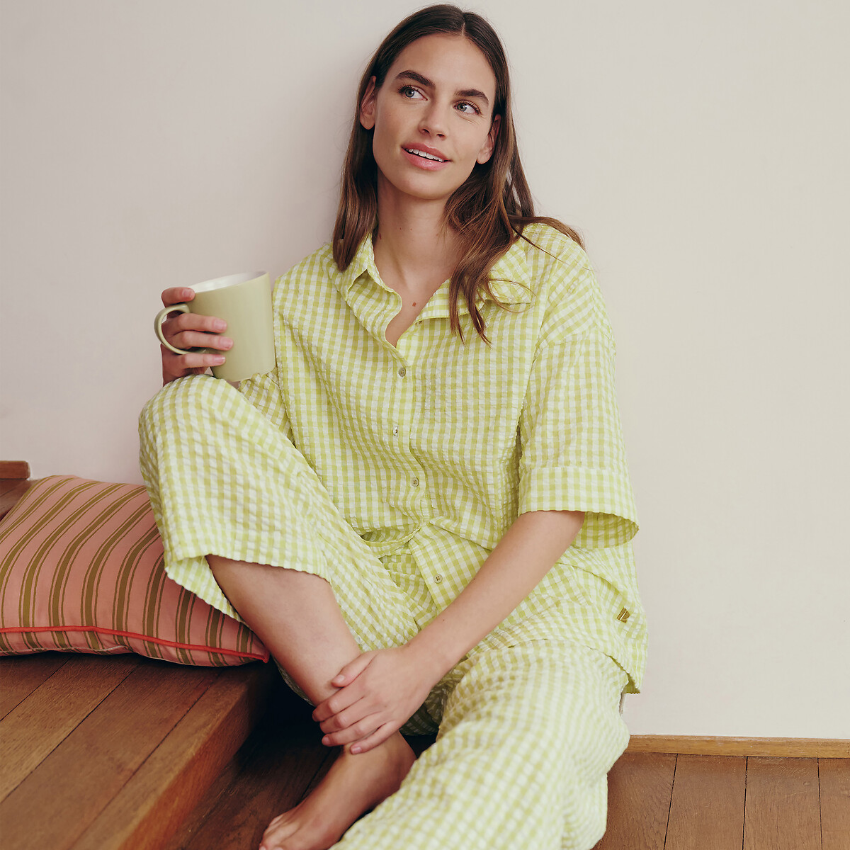 La Redoute Collections Πιτζάμα seersucker με υφαντό καρό Vichy