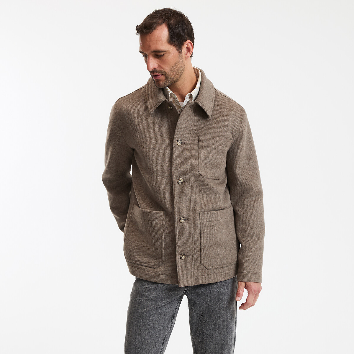 La Redoute Collections Σακάκι worker από μάλλινο ύφασμα