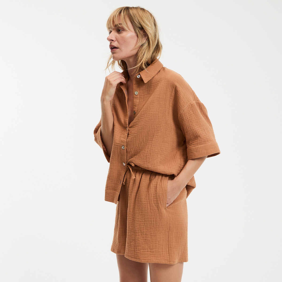 La Redoute Collections Πιτζάμα από βαμβακερή γάζα