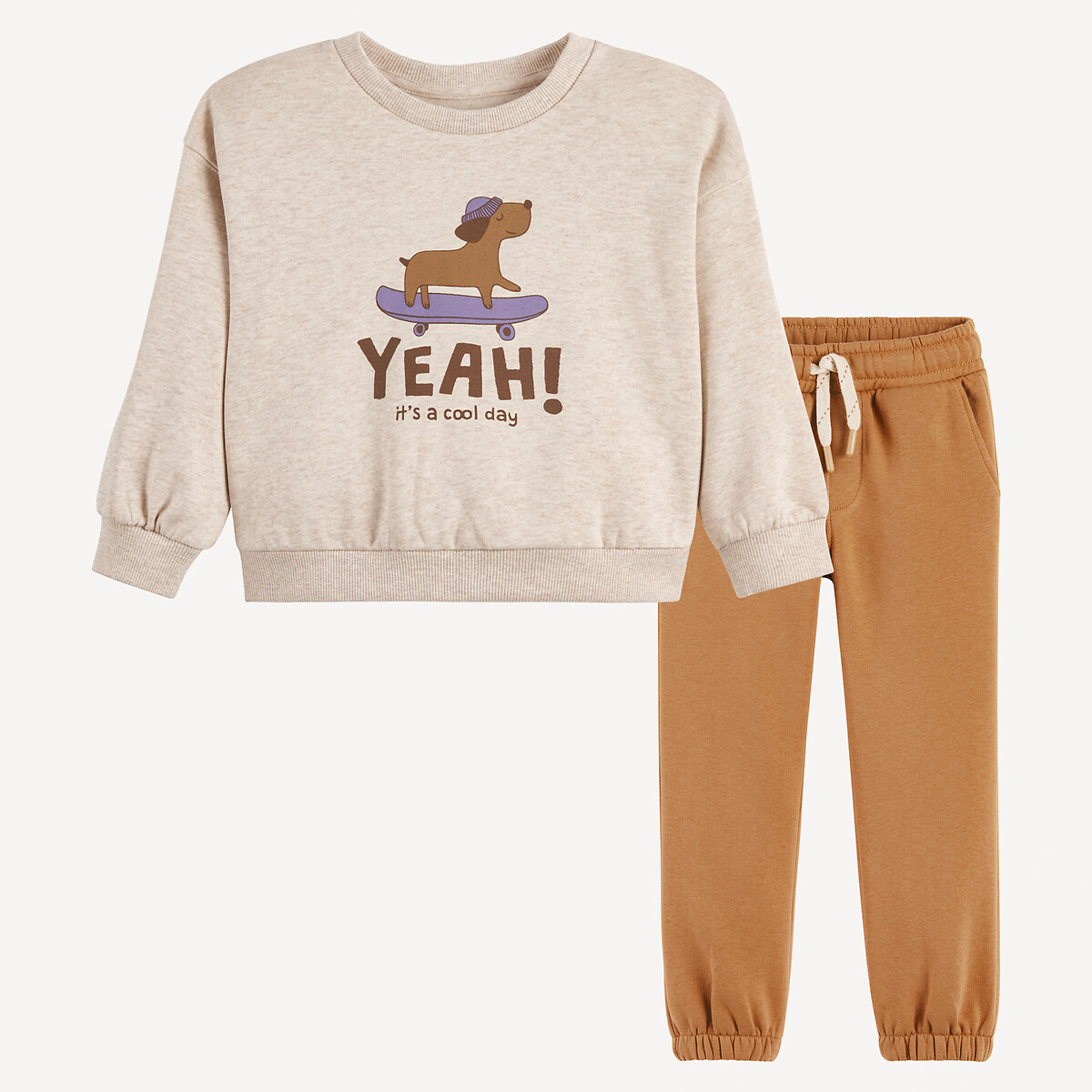 La Redoute Collections Σετ 2 τεμαχίων με φούτερ και παντελόνι φόρμας