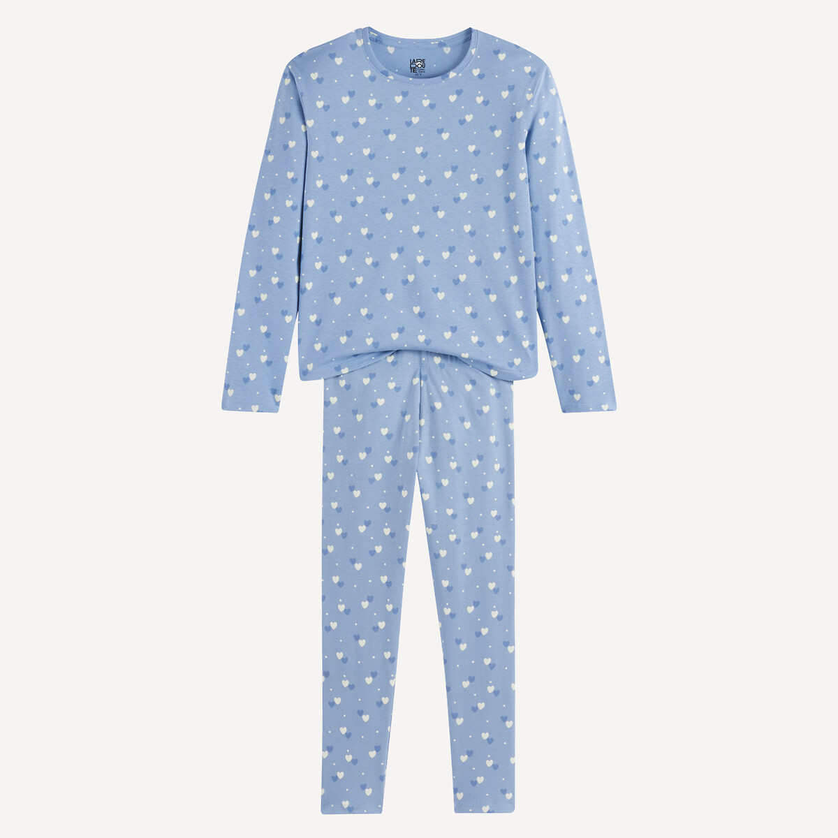 Πυτζάμα από βαμβάκι με μοτίβο καρδιές