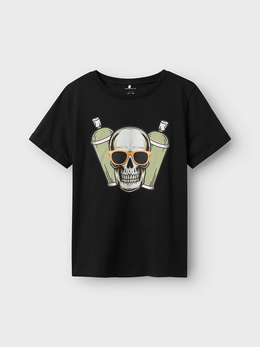 Κοντομάνικο T-shirt με στάμπα νεκροκεφαλή