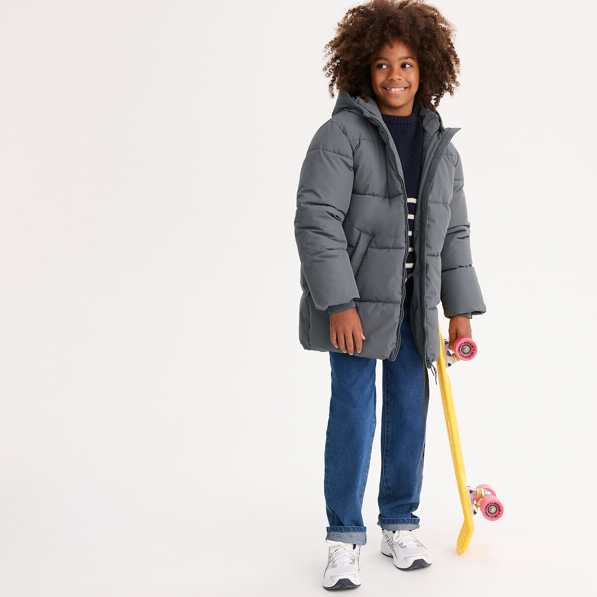 La Redoute Collections Μακρύ μπουφάν με κουκούλα