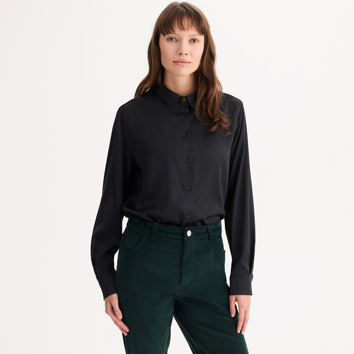 Anne Weyburn Σατέν πουκάμισο με μακριά μανίκια