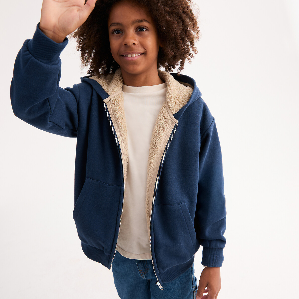 Φούτερ με φερμουάρ και κουκούλα