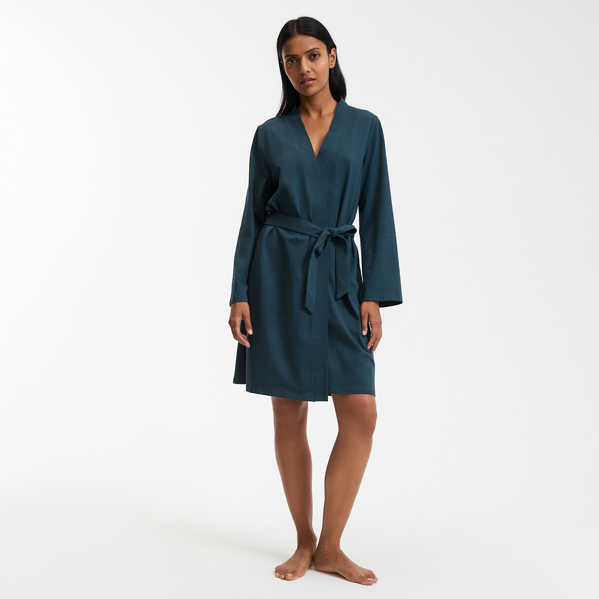 La Redoute Collections Βαμβακερό ρομπάκι από μονόχρωμο ζέρσεϊ